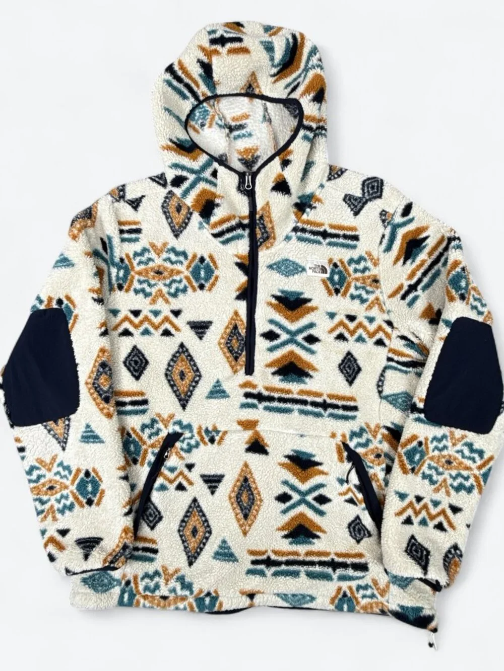 The North Face Campshire Sherpa Hoodie Aztec Print Men's XXL Fleece Pullover